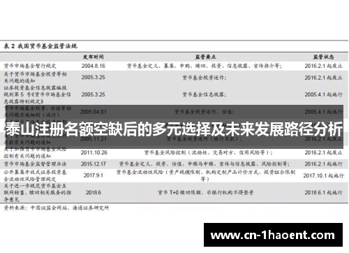 泰山注册名额空缺后的多元选择及未来发展路径分析