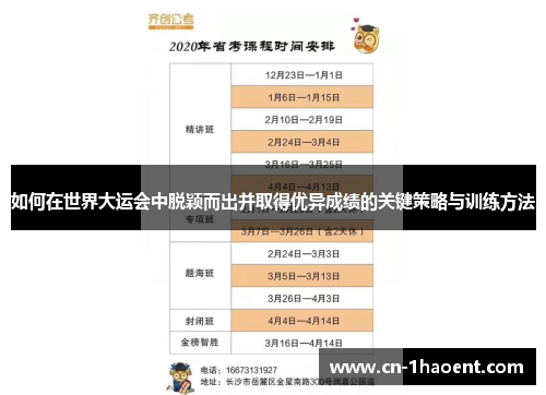如何在世界大运会中脱颖而出并取得优异成绩的关键策略与训练方法